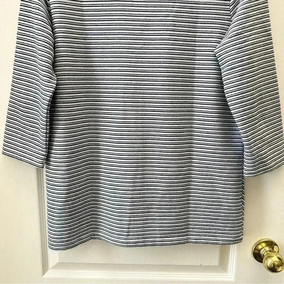 Northern Reflections Top  V-Neck Nautical Tie Front Blue White Stripes Medium - Picture 8 of 15
